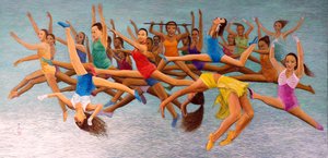 Leaping High, 2014 (österländsk gouache på rispapper)