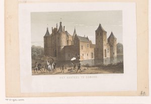 Utsikt över Egmonds slott Slottet i Egmond (titel på objekt) av Koninklijke Nederlandse Steendrukkerij van C.W. Mieling