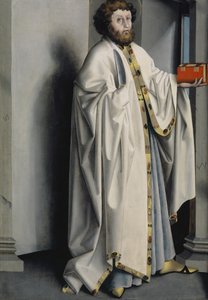 Saint Bartholomew från Heilspiegel-altartavlan, ca 1435 (blandmaterial på ekpanel) av Konrad Witz