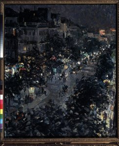 Paris på natten, Boulevard Des Italiens av Konstantin Alekseevich Korovin