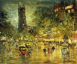 Parisisk gatubild av Konstantin Alekseevich Korovin
