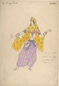 Polovtsian flicka. Kostymdesign för operan Prince Igor av A. Borodin, 1909 av Konstantin Alekseevich Korovin