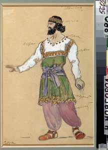 Kostymdesign för operan Snowstorm av Georgui Sviridov (1915-1998) (Dräktdesign för operan Snowstorm av G.Sviridov). Verk av Konstantin Alexeyevich Korovin (Constantin Korovin) (1861-1939), akvarell och gouache på kartong av Konstantin Alekseevich Korovin