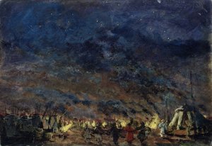 Polovtsian lägret. Scenografi för operan Prince Igor av A. Borodin, 1914 av Konstantin Alekseevich Korovin