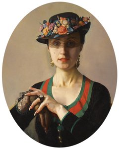 Porträtt av en dam, 1936 av Konstantin Andreevic Somov