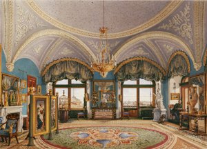 Interiörer av Vinterpalatset. Kejsar Nicholas I:s hörnsalong, mitten av 1800-talet.