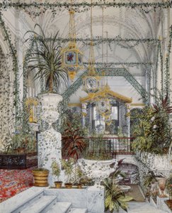 Interiörer av Vinterpalatset. Kejsarinnan Alexandra Fyodorovnas vinterträdgård, 1860-talet