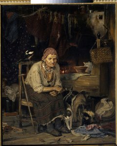 En häxa. Målning av Konstantin Apollonovich Savitsky (1844-1905), olja på duk