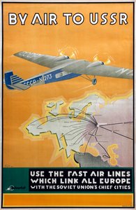 Med flyg till USSR Affisch från Intourist company, 1934 av Konstantin Bor Ramensky