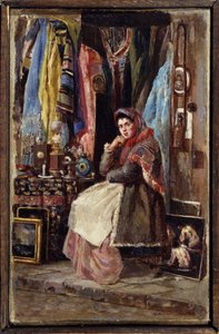 Boutique de curiosites (Curiosity Shop). Peinture de Konstantin Yegorovich Makovsky (Constantin Makovski) (1839-1915), huile sur toile. Art russe 19e siecle. M.Tuganov konstmuseum i Nordossetien, Vladikavkaz (Vladicaucaze) (ryska). av Konstantin Egorovich Makovsky