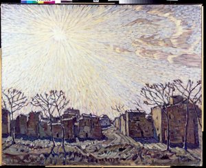 ""Solen" (Solen) Landskap badat av solens strålar - Målning av Konstantin Fyodorovich Bogajevskij (Constantin Bogajevskij) (1872-1943) 1906 Dim 111x138 cm Regional Art Gallery, Vologda