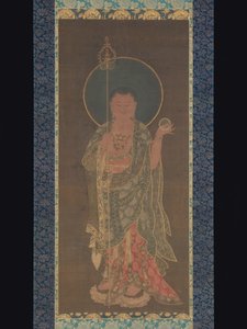 Hängande rulle av Kshitigarbha, 1300-50 av Korean School