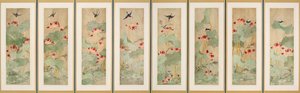 Lotusblommor och fåglar av Korean School