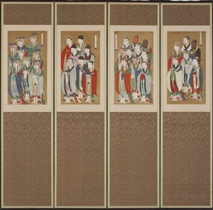 Processionsscen, Choson-dynastin (färg på papper och siden)