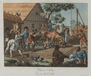 Pojkar som spelar Knucklebones Babki, ca 1812