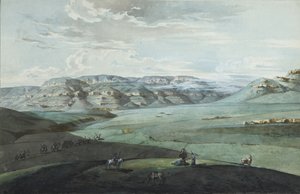 Utsikt över kaukasiska mineralvatten och fästningen Kislovodsk, 1805