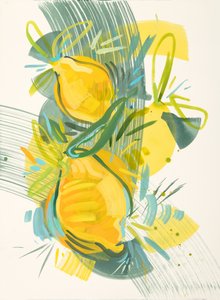 Färgsprakande abstrakta citroner