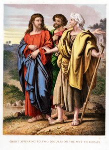 Kristus visar sig för de två lärjungarna på vägen till Emmaus, c1860