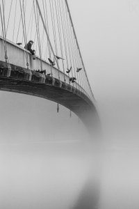 Man på Misty Bridge av Krunoslav Nevistic