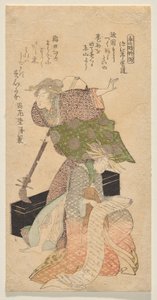 En dam som håller i en shamisen medan en annan sjunger från ett j?ruri-libretto av Kubo Shunman