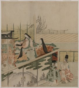 Hovdamer som gör dockor, 1790-talet. av Kubo Shunman
