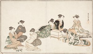 Bild ur poesi-albumet "Haru no iro" av Kubo Shunman