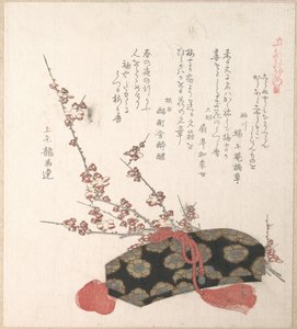 Brevlåda och plommonblommor av Kubo Shunman