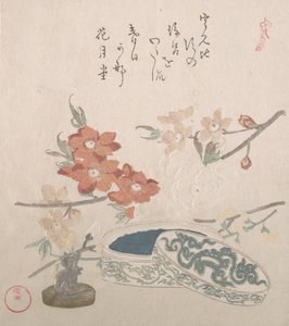 Peach Blossoms, a Seal and a Seal-box, 1800-talet. av Kubo Shunman