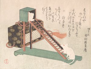 Vita möss som leker, troligen 1816. av Kubo Shunman