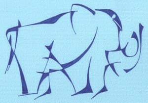 Blå abstrakt elefant av Kulik