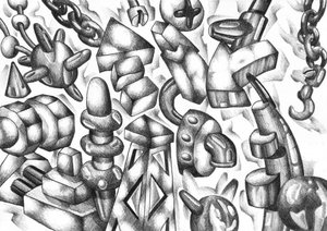Surrealistiska geometriska maskiner av Kulik