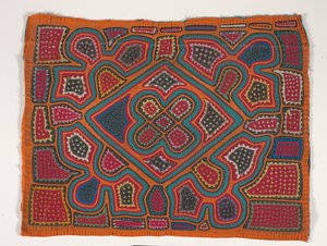 Skjortapanel (Mola), c.1950 (applicerad bomull) av Kuna Indian Culture
