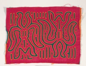 Skjortpanel (mola), ca 1950 (applicerad bomull) av Kuna Indian Culture