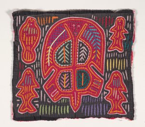 Skjorta panel (mola) (applicerad bomull) av Kuna Indian Culture