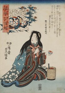 Ono no Komachi, från serien Parodier av de sex poetiska odödliga Nazorae rokkasen, 1847-1852.