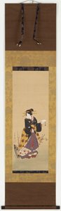 En Oiran som står vid ett plommonträd av Kuniyuki Utagawa