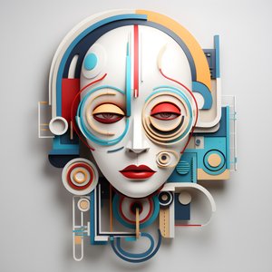 En 3D-skulptur av ett vackert mänskligt ansikte 1