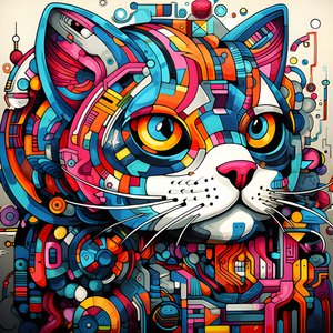 Abstrakta kattmönster 3