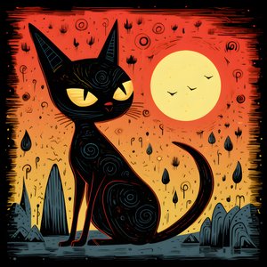 Tecknad nyckfull sfinx Cat 2