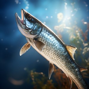 En snoek, en typ av fisk, fångades på en fiskelina 2