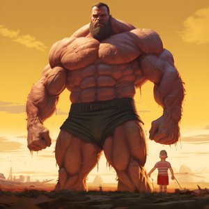 Skrämmande och otäck tyngdlyftare steroid freak buff babe med stor muskulös man 4