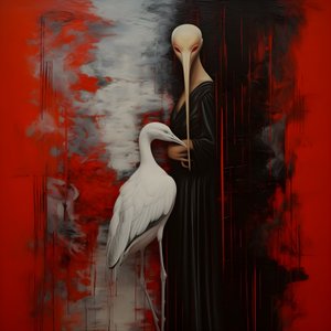 Kvinna och stork 1