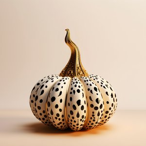 Guld vitt och svart, pumpa på beige bakgrund 2