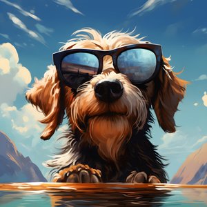 Hund, tecknad film, solglasögon 1