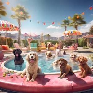 Hunde-Poolparty i Palm Springs 2
