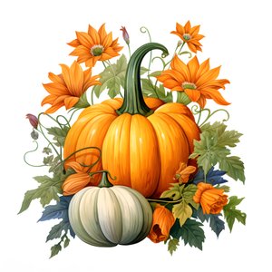 Pumpa som blommor växer ur 2