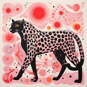 Leopardränder med virvlar och rosetter 2