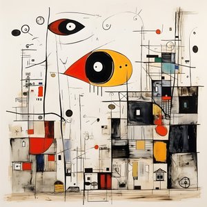Surrealistiska illustrationer av Joan Miró. 3