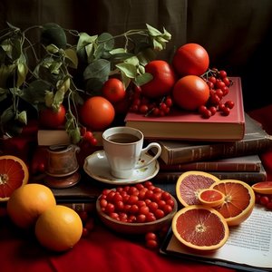 Citrusfrukter röd bok Kaffe 1