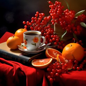 Citrusfrukter röd bok kaffe 4